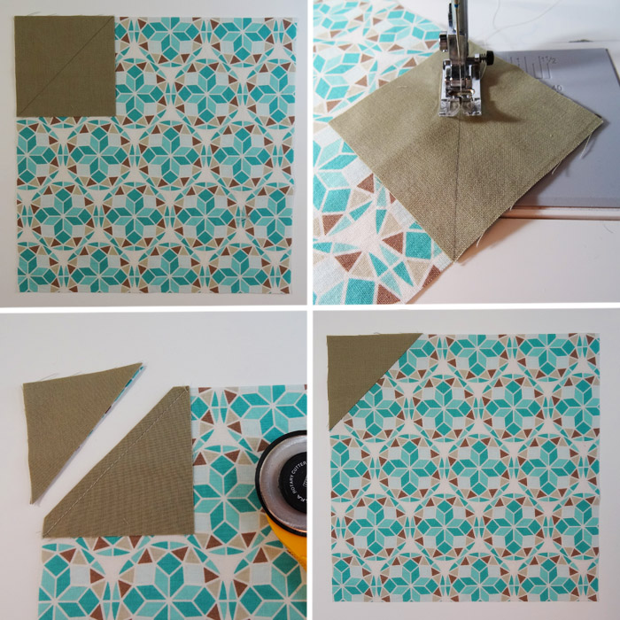 Quilted Dish Mat Tutorial: Piece Step 1