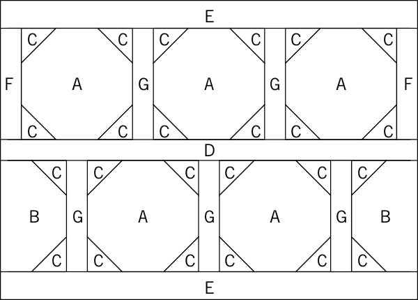 Quilted Dish Mat Tutorial: Cutting Layout
