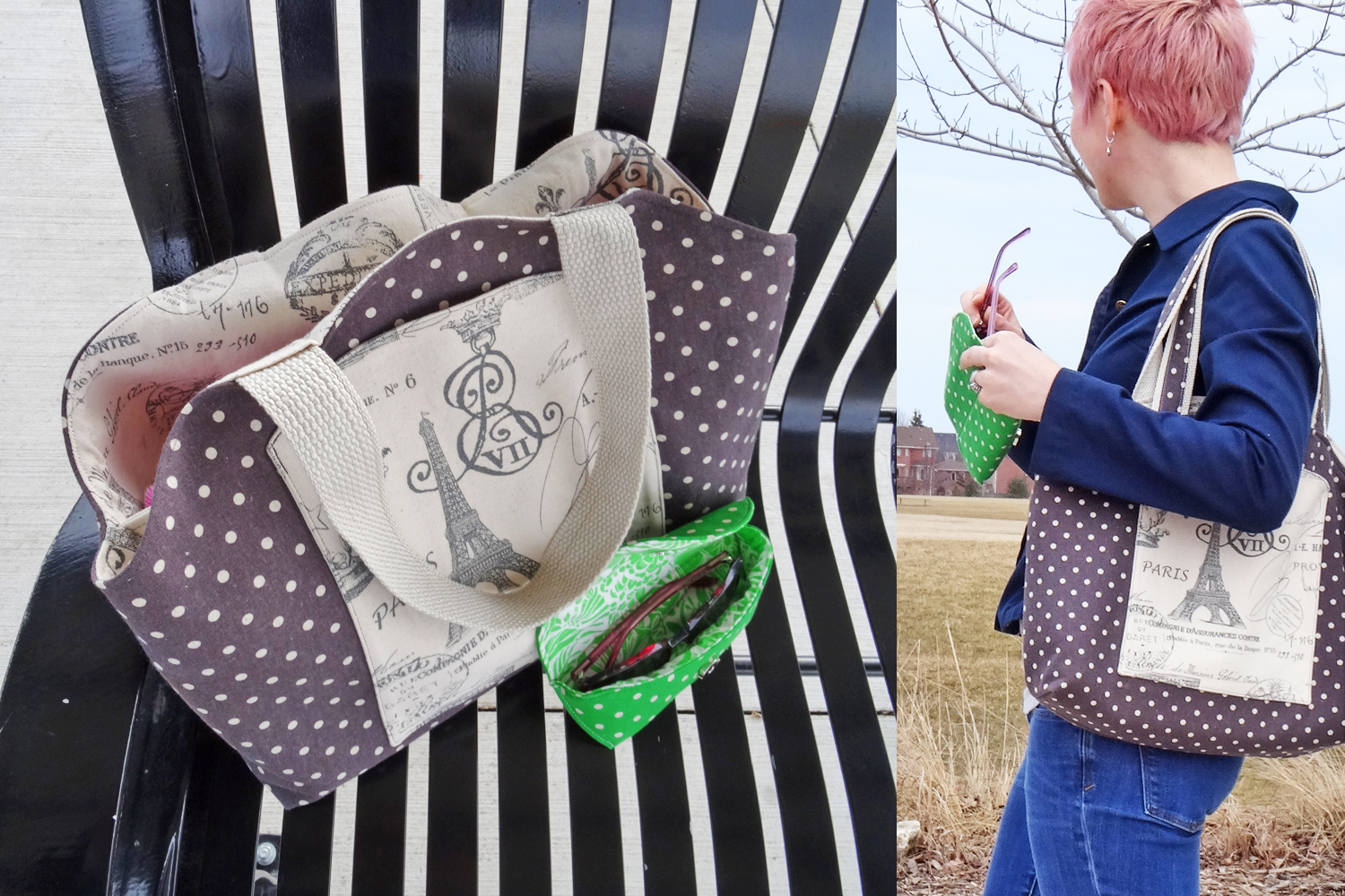 Floral Divided Tote and Sunny Glasses Case
