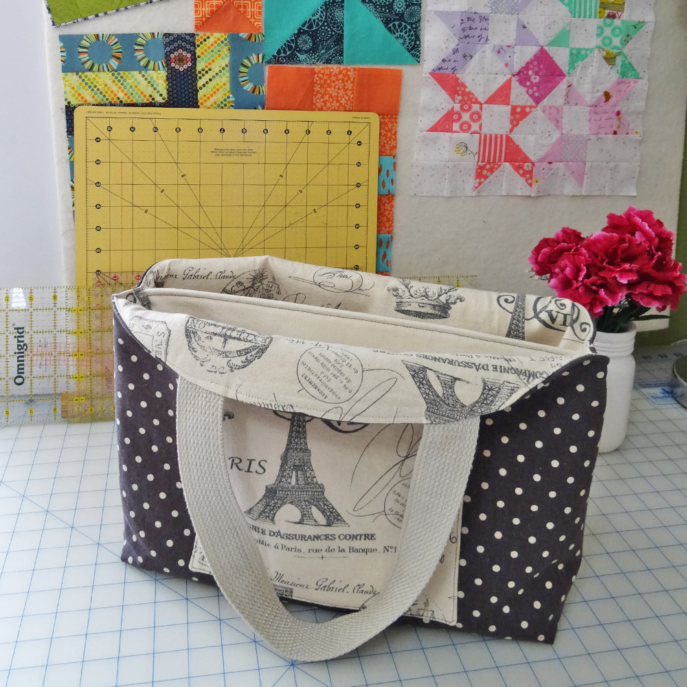 Floral Divided Tote in my sewing room