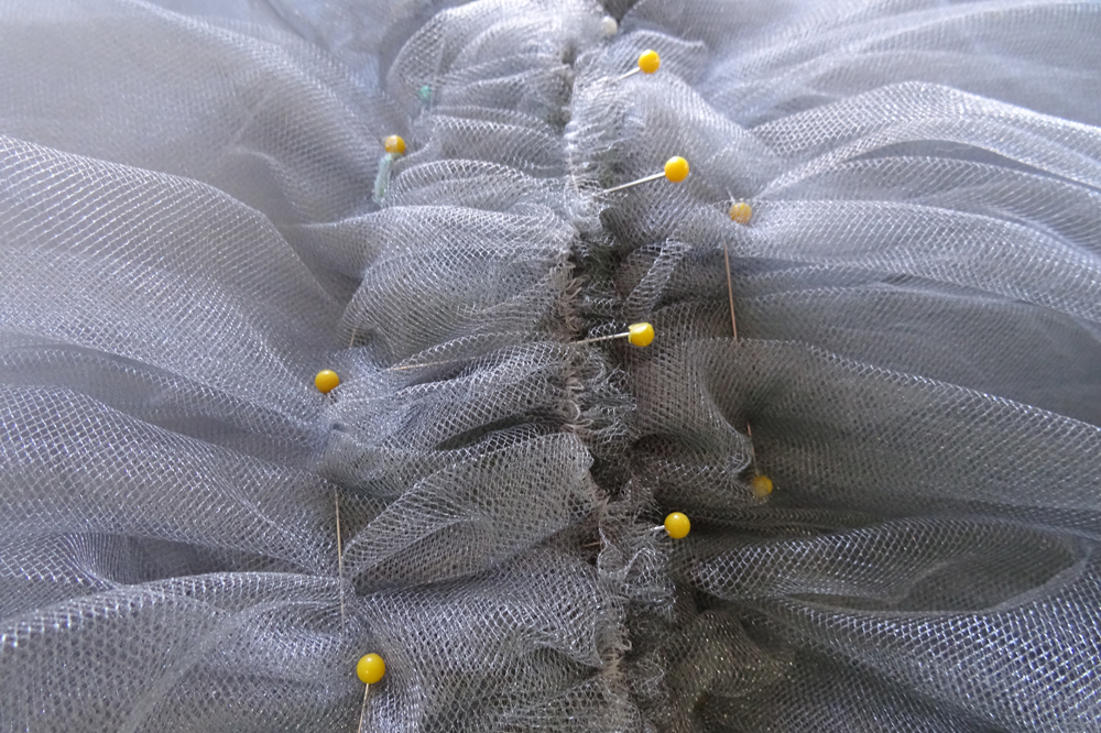 Pin Both Sides of the Tulle