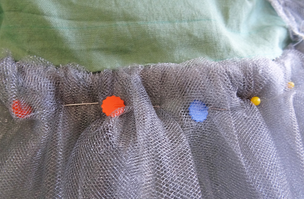 Pin Bottom Layer of Tulle First