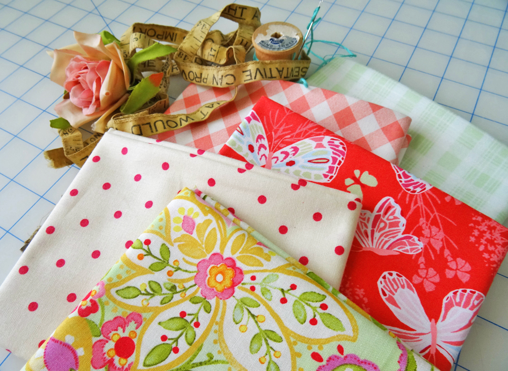 Country Clothesline Fabric - Pink Green Plaid