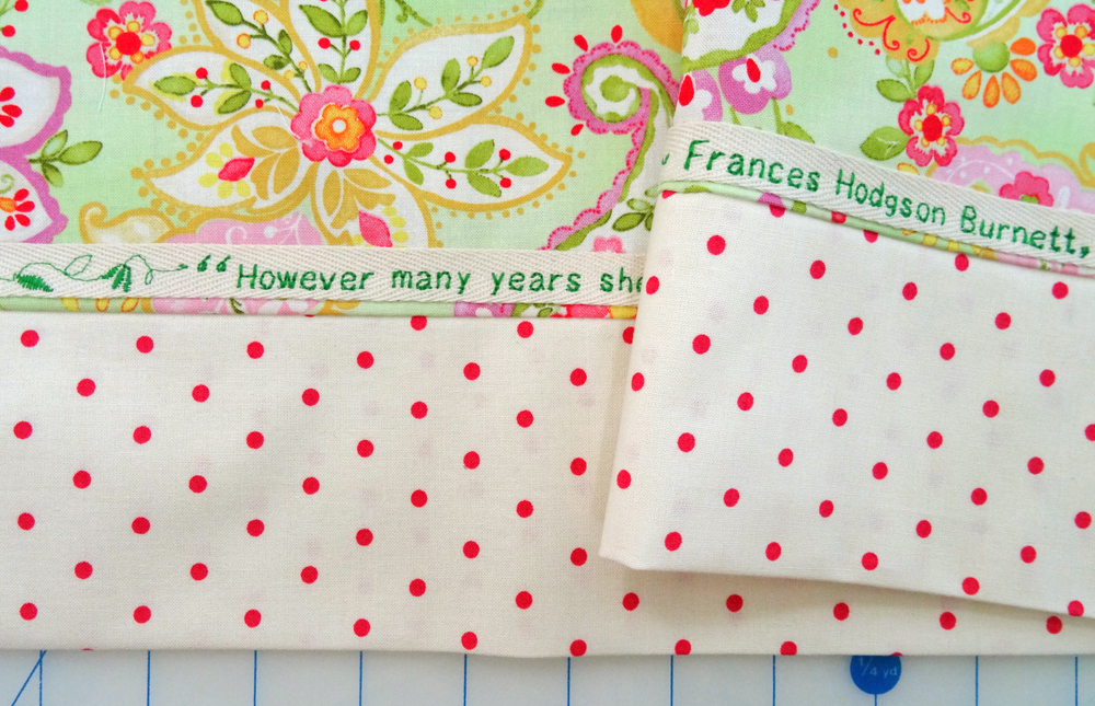 Glue Basted Stitched Ribbon Quote