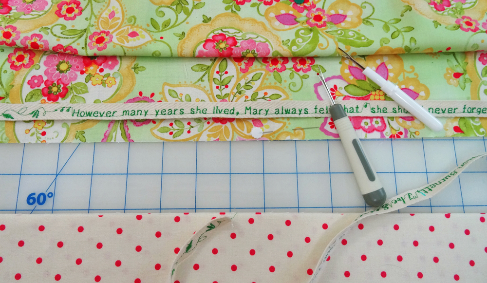 Stitched Book Quote on Twill Tape